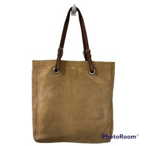 Michael Kors Beige Tan Suede Leather Tote Bag